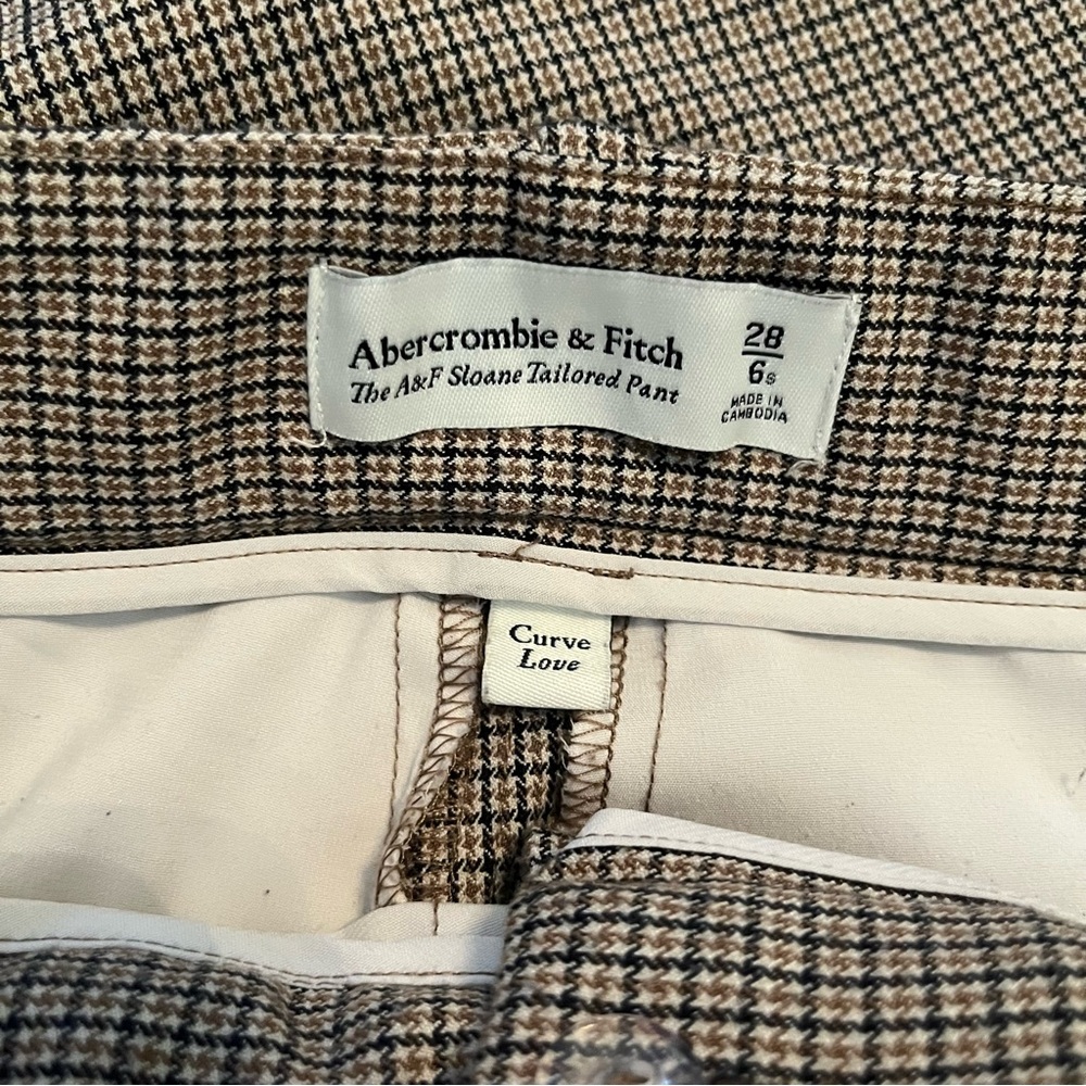 ABERCROMBIE & FITCH Curve Love A&F Sloane Tailored Wide Leg Pant in Brown Sz 6S - Picture 4 of 12